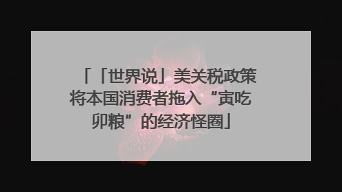「世界说」美关税政策将本国消费者拖入“寅吃卯粮”的经济怪圈