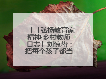 「弘扬教育家精神·乡村教师日志」刘惊蛰：把每个孩子都当作掌心的宝贝