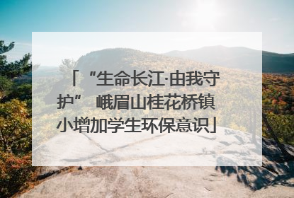 “生命长江·由我守护” 峨眉山桂花桥镇小增加学生环保意识