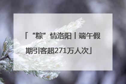 “粽”情洛阳丨端午假期引客超271万人次