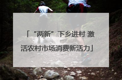 “两新”下乡进村 激活农村市场消费新活力