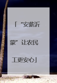 “安薪沂蒙”让农民工更安心