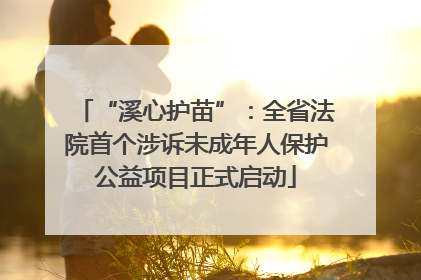 “溪心护苗”：全省法院首个涉诉未成年人保护公益项目正式启动