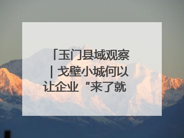 玉门县域观察｜戈壁小城何以让企业“来了就不想走”？