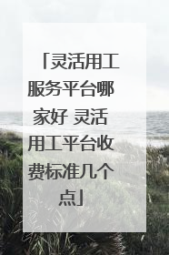 灵活用工服务平台哪家好 灵活用工平台收费标准几个点