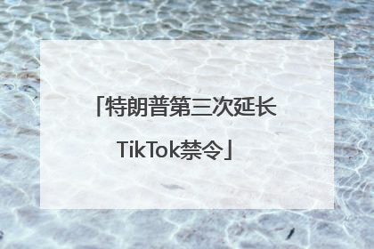 特朗普第三次延长TikTok禁令