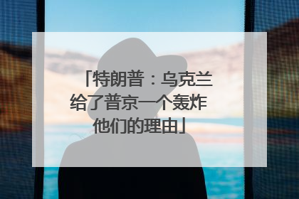 特朗普：乌克兰给了普京一个轰炸他们的理由