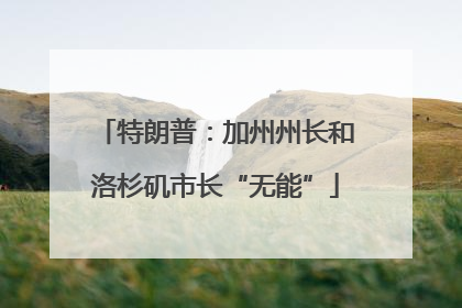 特朗普：加州州长和洛杉矶市长“无能”