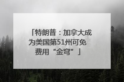 特朗普：加拿大成为美国第51州可免费用“金穹”