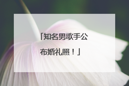 知名男歌手公布婚礼照！