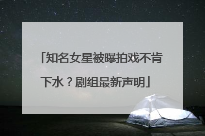 知名女星被曝拍戏不肯下水？剧组最新声明