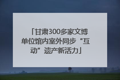 甘肃300多家文博单位馆内室外同步“互动”遗产新活力