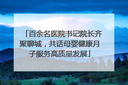 百余名医院书记院长齐聚聊城，共话母婴健康月子服务高质量发展