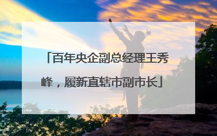 百年央企副总经理王秀峰，履新直辖市副市长