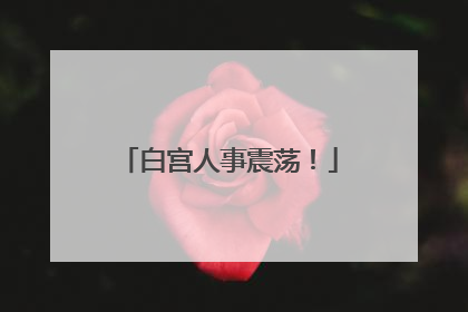 白宫人事震荡！