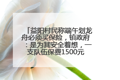 益阳村民称端午划龙舟必须买保险，镇政府：是为其安全着想，一支队伍保费1500元到2500元