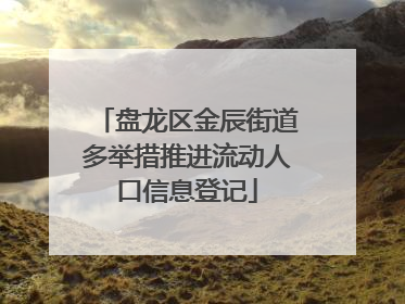 盘龙区金辰街道多举措推进流动人口信息登记
