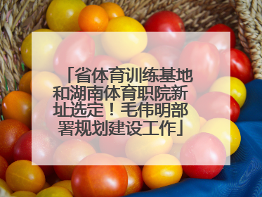 省体育训练基地和湖南体育职院新址选定！毛伟明部署规划建设工作
