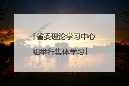 省委理论学习中心组举行集体学习