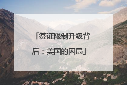 签证限制升级背后：美国的困局