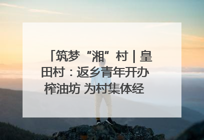 筑梦“湘”村｜皇田村：返乡青年开办榨油坊 为村集体经济“加油”