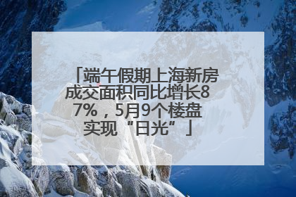 端午假期上海新房成交面积同比增长87%，5月9个楼盘实现“日光”