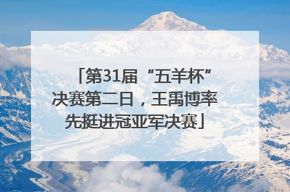 第31届“五羊杯”决赛第二日，王禹博率先挺进冠亚军决赛