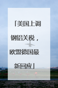 美国上调钢铝关税，欧盟德国最新回应