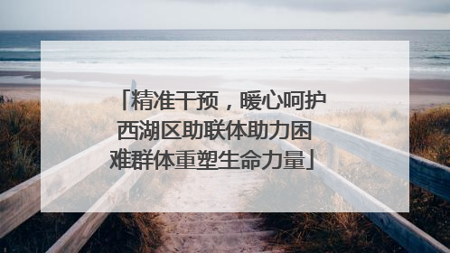 精准干预，暖心呵护 西湖区助联体助力困难群体重塑生命力量