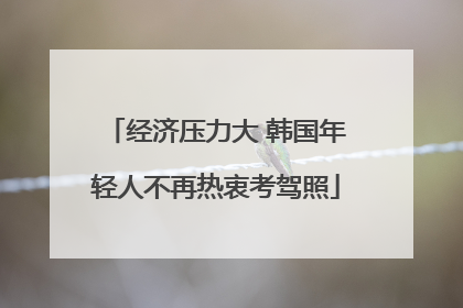 经济压力大 韩国年轻人不再热衷考驾照