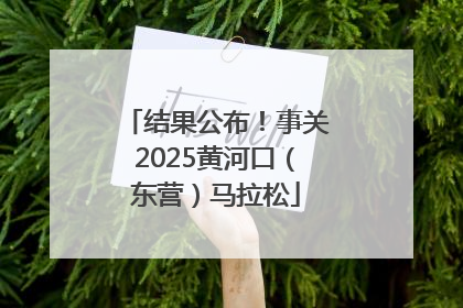 结果公布！事关2025黄河口（东营）马拉松