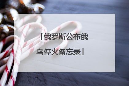 俄罗斯公布俄乌停火备忘录