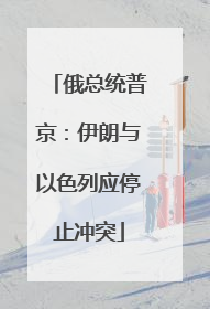俄总统普京：伊朗与以色列应停止冲突