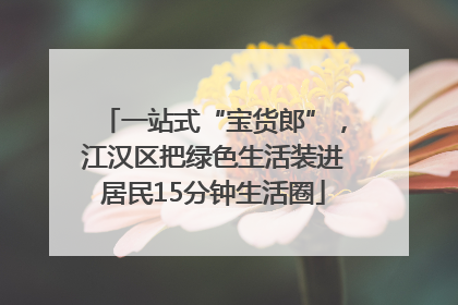 一站式“宝货郎”，江汉区把绿色生活装进居民15分钟生活圈