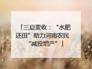 三夏麦收：“水肥还田”助力河南农民“减投增产”