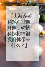 上海养老科技产业园开园，硬核科技将给银发群体带来什么？