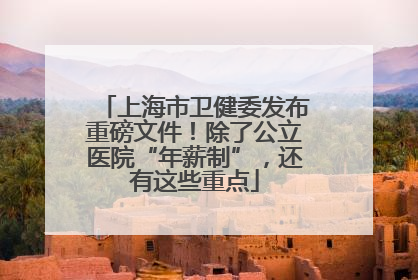 上海市卫健委发布重磅文件！除了公立医院“年薪制”，还有这些重点