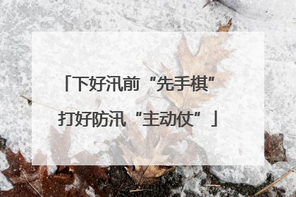下好汛前“先手棋” 打好防汛“主动仗”