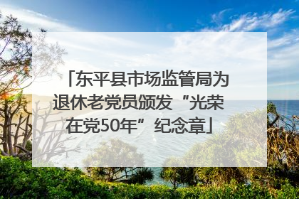 东平县市场监管局为退休老党员颁发“光荣在党50年”纪念章