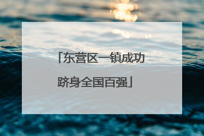 东营区一镇成功跻身全国百强