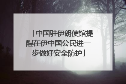 中国驻伊朗使馆提醒在伊中国公民进一步做好安全防护
