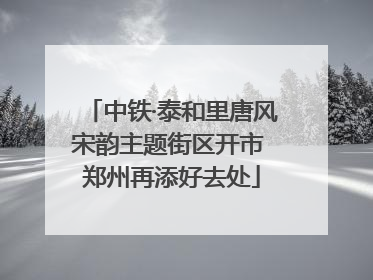 中铁·泰和里唐风宋韵主题街区开市 郑州再添好去处