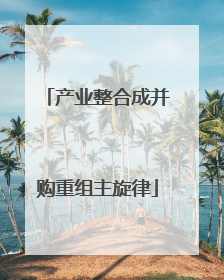 产业整合成并购重组主旋律