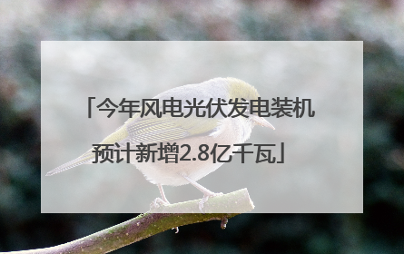 今年风电光伏发电装机预计新增2.8亿千瓦