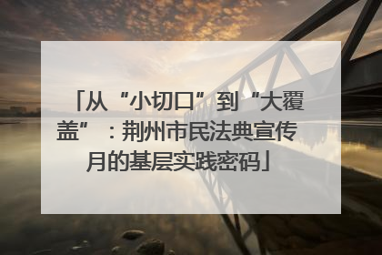 从“小切口”到“大覆盖”：荆州市民法典宣传月的基层实践密码