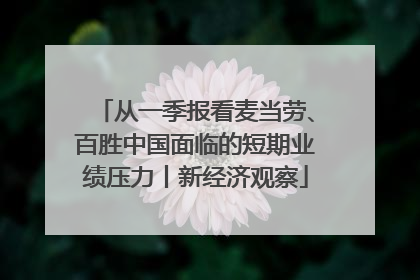 从一季报看麦当劳、百胜中国面临的短期业绩压力丨新经济观察