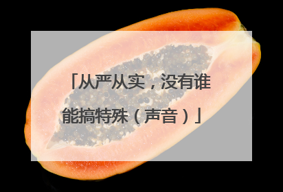 从严从实，没有谁能搞特殊（声音）