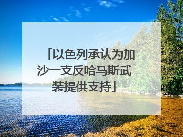 以色列承认为加沙一支反哈马斯武装提供支持