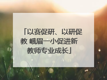 以赛促研、以研促教 峨眉一小促进新教师专业成长