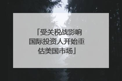 受关税战影响 国际投资人开始重估美国市场